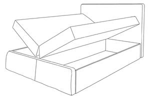 Wilsondo LEILA ágyneműtartós kárpitozott boxspring ágy matraccal - barna Méret: 140x200