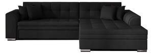 PALERMO ágyazható sarok ülőgarnitúra, 294x80x196 cm, sawana 14 black, jobbos