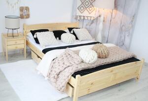 ANGEL magasított ágy + MORAVIA szendvics matrac + ágyrács AJÁNDÉK, 180x200 cm, dió-lakk
