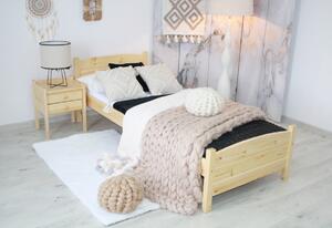 ANGEL magasított ágy + matrac + ágyrács AJÁNDÉK, 90x200 cm, natúr-lakk
