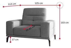 CAPARICA fotel, 125x103x113, vero 18