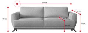 MEFIS kinyitható kanapé, 250x90x95, inari 100
