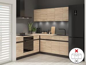 Sarokkonyha Junona Line 200 + 200 cm (wenge + sonoma tölgy)
