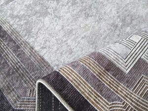 Szürke FLER mintás csúszásgátlós szőnyeg Méret: 80x300 cm