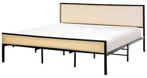 Ágy PE Rattan AVANTON 180 x 200 cm Fekete