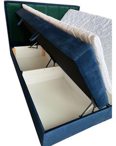 FRANIA kárpitozott boxspring ágy, 140x200, fekete öko-bőr