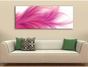 120x50cm - Rózsaszín tollpihe vászonkép