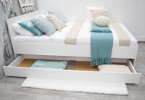 DAVINA ágy + ágyrács, 140x200, fehér