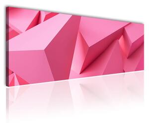 120x50cm - Pink poligons 3D vászonkép