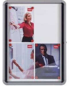 Vitrin, beltéri, mágneses, álló (6xA4), NOBO "Premium Plus"