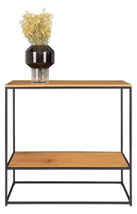 Natúr színű konzolasztal tölgyfa dekoros asztallappal 80x36 cm Vita – House Nordic