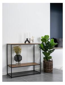 Natúr színű konzolasztal tölgyfa dekoros asztallappal 80x36 cm Vita – House Nordic