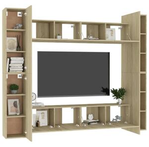 Modern TV Szekrény Szett - Sonoma Tölgy - 8 Rész