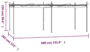 VidaXL tópszínű pergola behúzható tetővel 589 x 292 x 230 cm