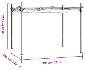VidaXL krémszínű pergola behúzható tetővel 295 x 292 x 230 cm