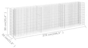 VidaXL horganyzott acél gabion magaságyás 270 x 30 x 90 cm