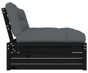 VidaXL fekete tömör fenyőfa középső kanapé 120 x 80 cm