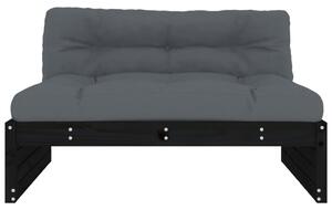 VidaXL fekete tömör fenyőfa középső kanapé 120 x 80 cm