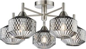 Dar Lighting glamour modern mennyezeti lámpa fabrienne szatén nikkel darfab5438