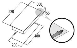 Cata SCI-3002 BK Beépíthető domino gáz főzőlap (08047410)