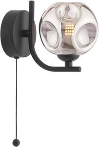 Dar Lighting modern fali lámpa cradle matt fekete füstös darcra0722-28