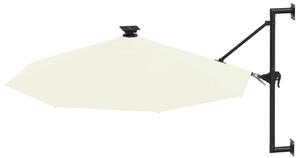 VidaXL homokszínű fali napernyő LED-ekkel és fémrúddal 300 cm