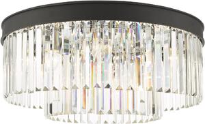 Dar Lighting glamour kristály modern mennyezeti lámpa celeus matt fekete darcel4822