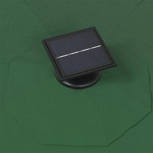 VidaXL zöld fali napernyő LED-ekkel és fémrúddal 300 cm