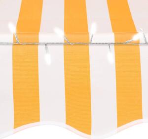 VidaXL fehér-narancssárga kézzel kihúzható LED-es napellenző 300 cm