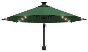 VidaXL zöld fali napernyő LED-ekkel és fémrúddal 300 cm