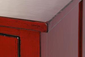 Fiókos szekrény szilfa 102x42x120 lakk piros