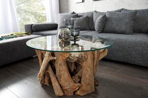NATURE LOUNGE tikfa dohányzóasztal, 50cm, talapzat, üveglap nélkül