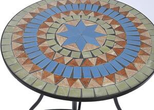 Asztal fém kő 60x60x72 mozaikos többszínű