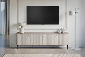 Vesper 4D TV-szekrény 187 cm - kasmír / diófa / fekete lábak