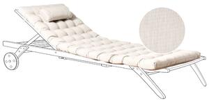 Kerti párna napozóágyhoz CESANA PREMIUM 192 x 56 cm Világosbézs