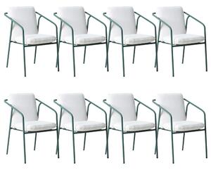 Nyolcdarabos székszett ülőpárnával ASCIANO Fém Zöld