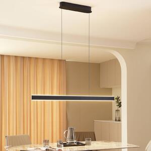 Lucande LED függőlámpa Philine, hossza 121 cm fekete vas, dimmelhető, Fekete, Nappali / Étkező, Modern