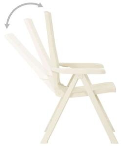 VidaXL 2 db fehér dönthető műanyag kerti szék