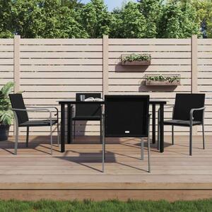 VidaXL 5-részes polyrattan és acél kerti étkezőgarnitúra párnával
