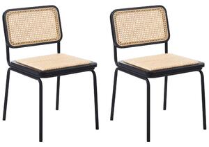 Étkezőszék kétdarabos szettben CORVALLIS PE Rattan Fekete