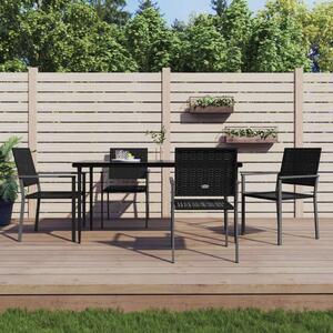 VidaXL 5-részes polyrattan és acél kerti étkezőgarnitúra