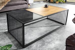 Dohányzóasztal ARCHITECTURE 100 cm-es vadtölgy megjelenésű, füstölt üveggel