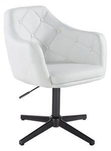 HR831CROSS Fehér Modern Műbőr Szék Fekete lábbal