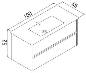 Side mosdószekrény, 100 cm – TR785PNC1211