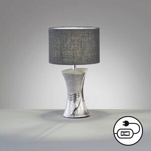Fischer & Honsel modern asztali lámpa louis ezüst fhl50724