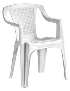 Santorini 4 személyes kerti bútor szett, fehér asztallal, 4 db Palermo fehér székkel