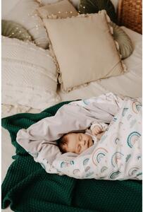 Sötétzöld kötött gyerek takaró 80x100 cm – T-TOMI