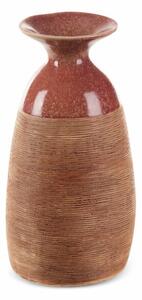 Elda kerámia váza Piros/világosbarna 17x16x31 cm