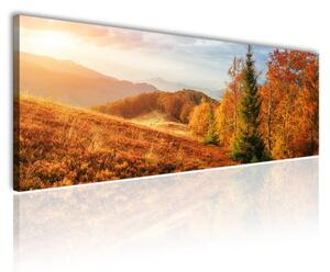 120x50cm - Gyönyörű őszi lankák vászonkép