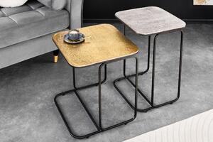 Dohányzóasztal ABSTRACT szett 2 db 40cm-es arany ezüst fekete fémkerettel